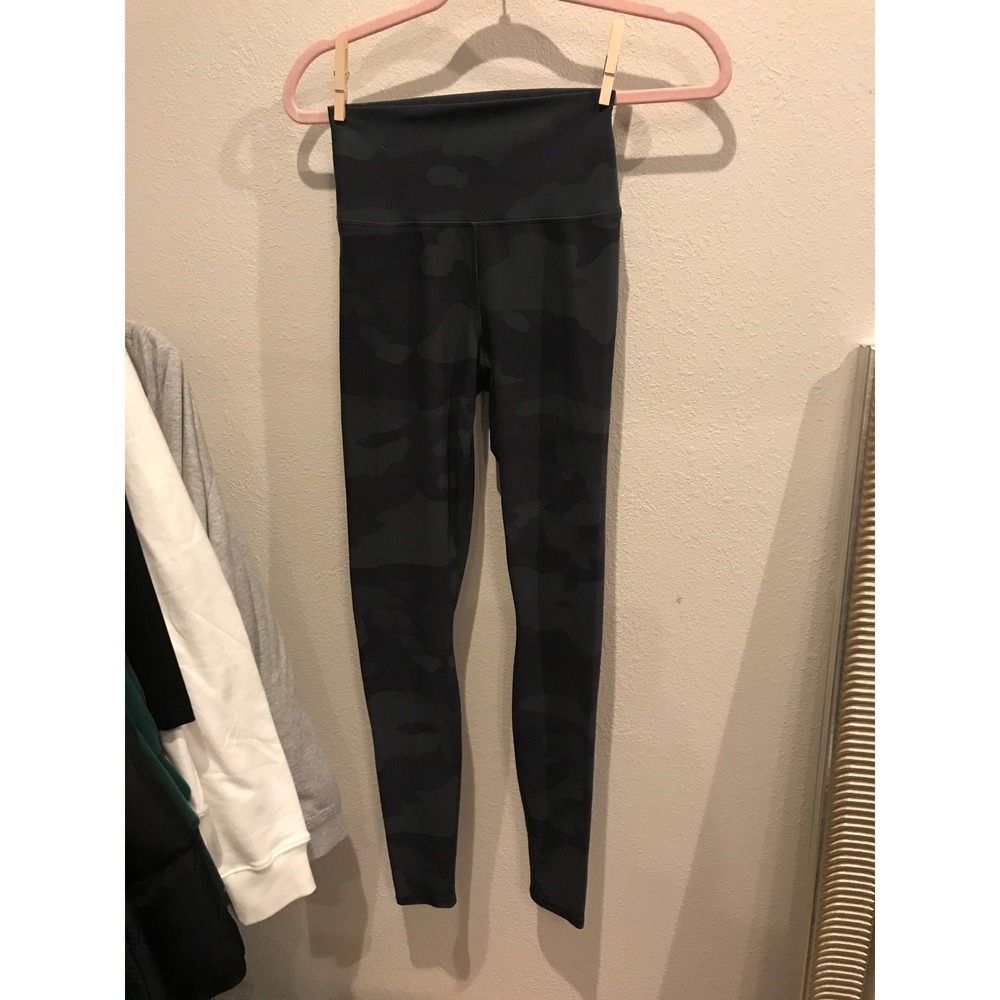 ALO Yoga High Waist Vapor Camo Leggings Dark Green Black XS